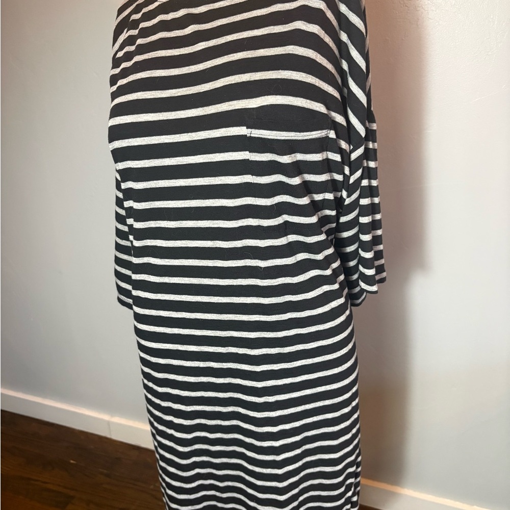 Sundry Black and Gray  Striped T-shirt Dress Size 2/Medium